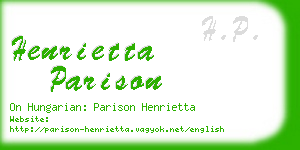 henrietta parison business card